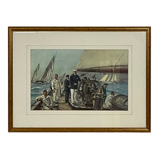 Yachting Print showing Yacht Meteor For Sale