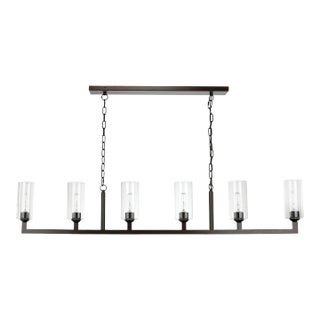 Jamie Young Linear 6 Light Chandelier in Oil Rubbed Bronze For Sale