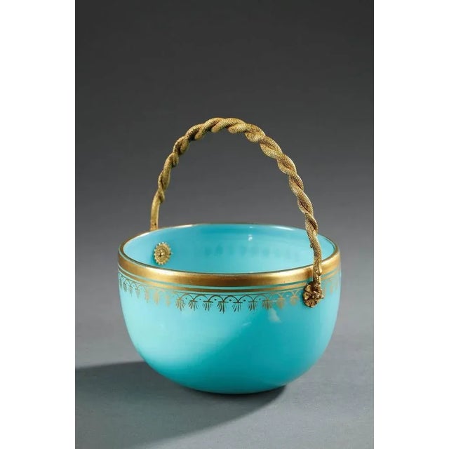 19th-Century Charles X Blue Opaline Cup For Sale - Image 4 of 5