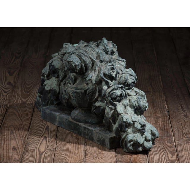 Mid 19th Century Large Mid 19th Century French Verdigris Bronze Floral Sculpture For Sale - Image 5 of 11