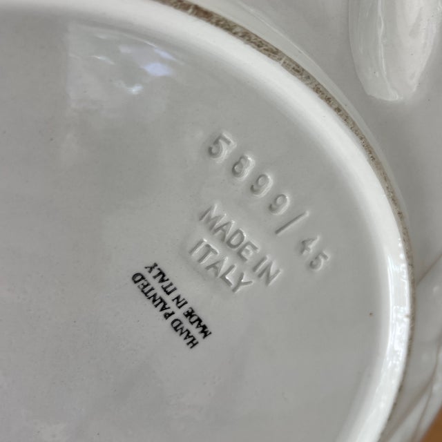 1990s Vintage Italian Hand Painted Ceramic Serving Platter For Sale - Image 5 of 7