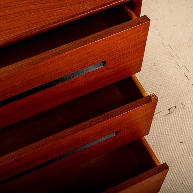 1970s Westnofa Norwegian Scandinavian Modern Teak Lowboy Long Dresser Norway For Sale - Image 12 of 12