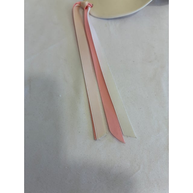 Vintage Ceramic Masquerade Mask With Pink Ribbons For Sale - Image 4 of 7