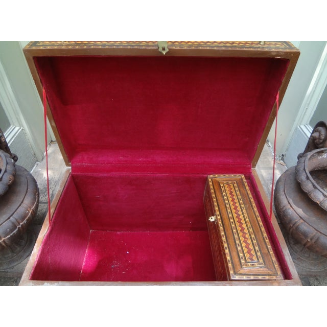 Wood Antique Moroccan Coffer, Trunk or Box For Sale - Image 7 of 13