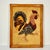 American 1950s Vintage Boho Chic Americana Folk Art Framed Rooster Seed Collage For Sale - Image 3 of 14