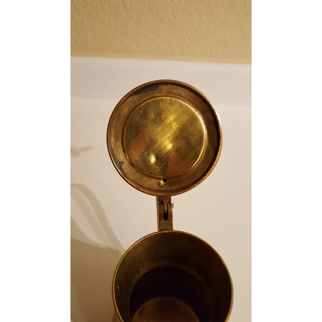 Metal Mid Century Modern Vintage Saudi Arabian Dallah Pot Inscribed For Sale - Image 7 of 12