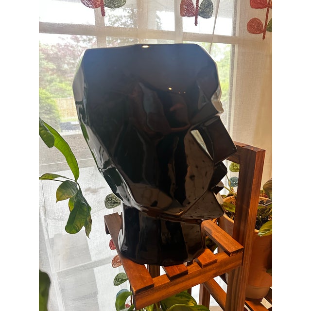Large Sculptural Cubist Head Vase | Black Glazed Ceramic Statement Piece Bold, architectural, and undeniably collectible,...