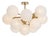 Shine Globe Flush Mount, Natural Brass with Swirl Glass For Sale