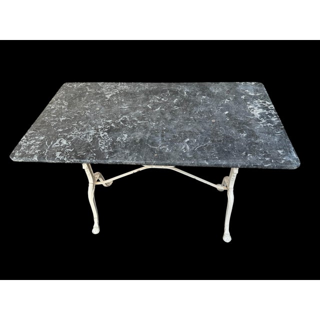 Antique French Cast Iron & Marble Bistro Table, 1900s For Sale - Image 10 of 16