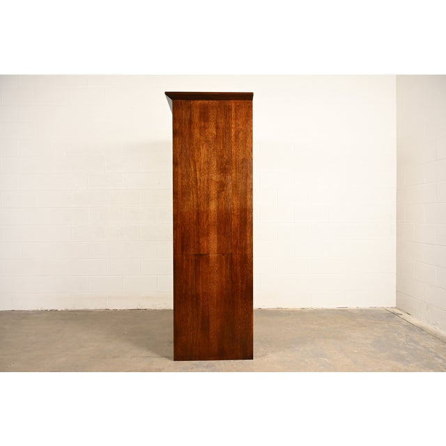 Stickley Harvey Ellis Collection Mission Arts & Crafts Inlaid Oak and Leaded Glass Armoire or Media Cabinet For Sale - Image 14 of 17