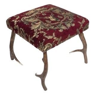 Regal Stag Red Antler Stool For Sale