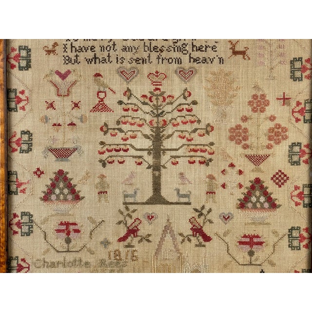 Wood Exceptional English Regency Schoolgirl Needlework Sampler by Charlotte Rees, Age 11, Dated 1816 For Sale - Image 7 of 10