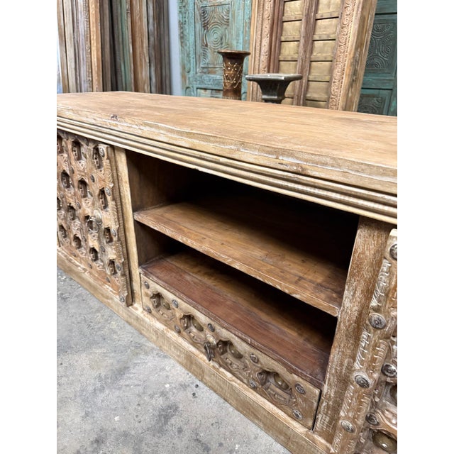 Bring timeless character into your home with this beautifully crafted vintage solid wood sideboard, designed to function...