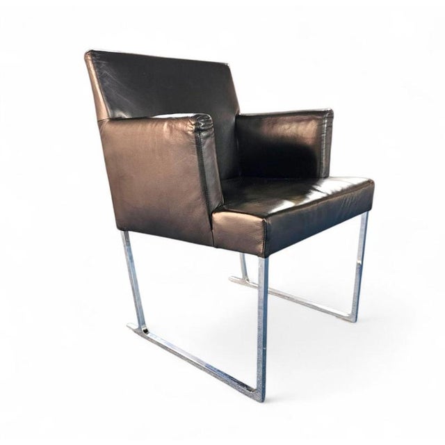 6 x Solo chair S58 by Antonio Citterio for B&B Italia / Black leather. Width 59 cm Depth 52 cm Height 79 cm Price / set...