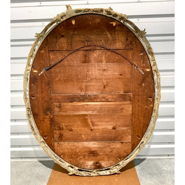 Wood Monumental 19th-Century French Faux Bois Giltwood Mirror in the Naturalist Style For Sale - Image 7 of 11