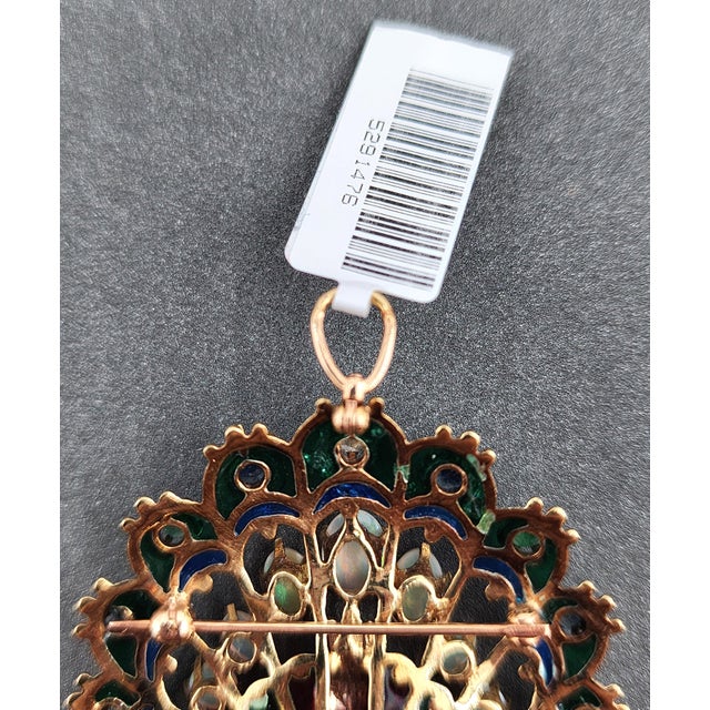 1940s 3.25 Ct Peacock Brooch For Sale In Chicago - Image 6 of 9