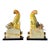 Pair Art Deco Jadeite & Multi-Stone Parrot Bookends For Sale