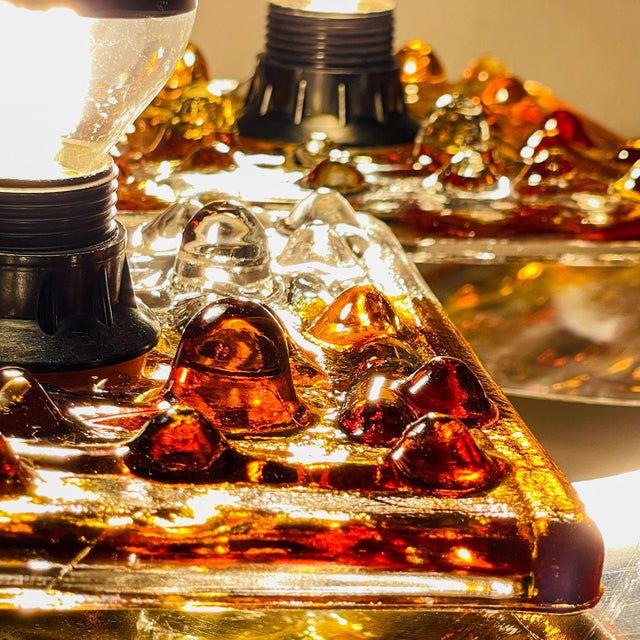 Mid-Century Modern Mid-Century Murano Wall Lamps from Mazzega, Italy, 1970s, Set of 2 For Sale - Image 3 of 15