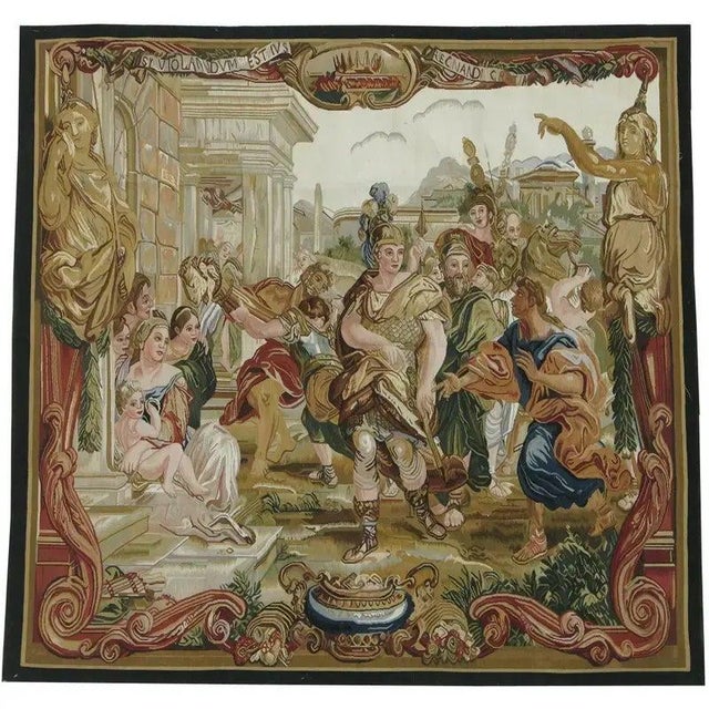 Textile Vintage Tapestry Depicting Royalty For Sale - Image 7 of 9