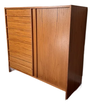 Vintage 1970s Danish Teak Tallboy Chifforobe