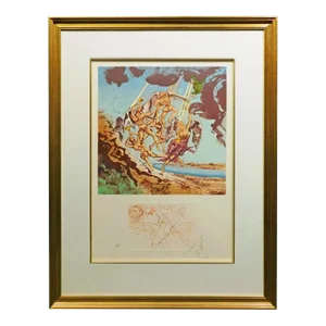 1980s Salvador Dali Return of Ulysses Authentic Hand Signed Framed