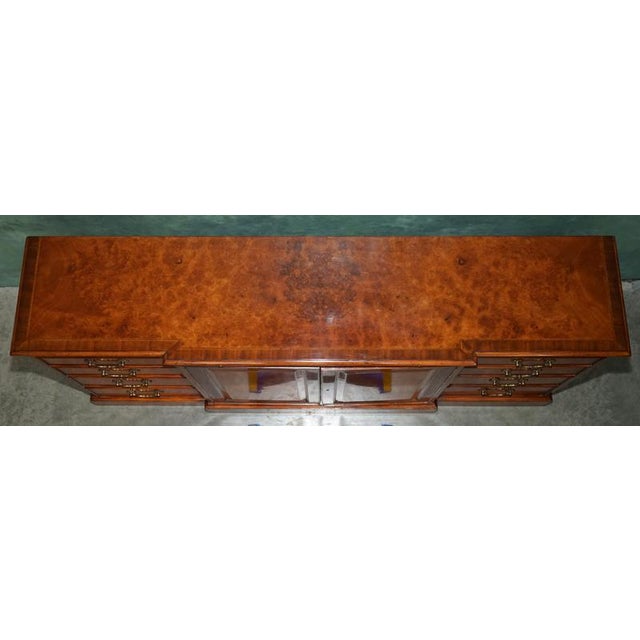Burr Walnut Breakfront Serving Sideboard by Theodore Alexander For Sale - Image 11 of 18