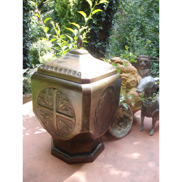 Antique Lidded Box in Brass Sheet with Embossing, 1890s For Sale - Image 9 of 18