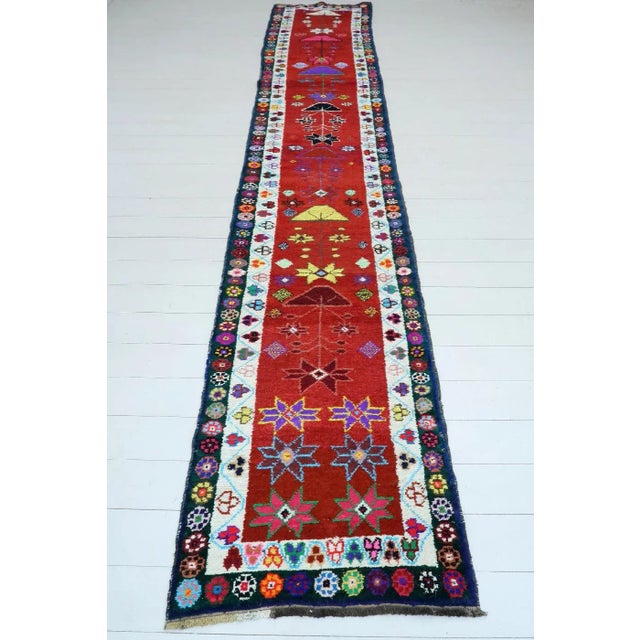 Early 20th Century Vintage Turkish Geometric Runner-2′5″ × 13′2″ For Sale - Image 13 of 13