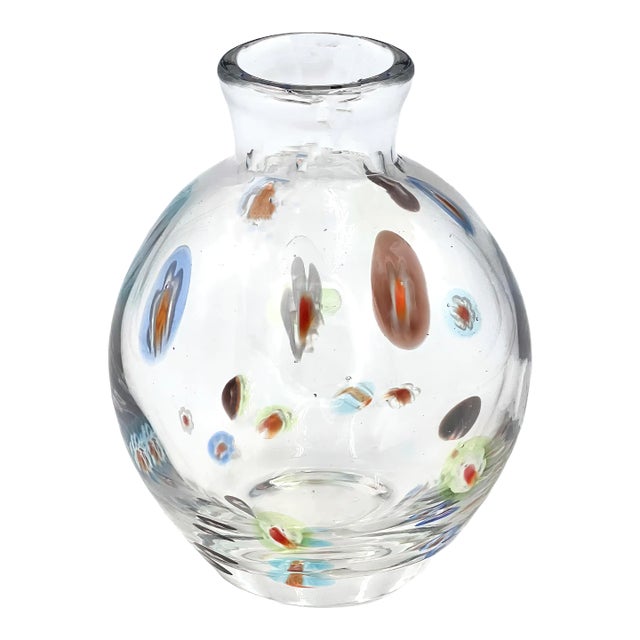 Torcello Bud Vase, Millefiori Multicolor Dots For Sale