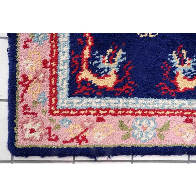 Textile 1960s Vintage French Savonnerie Rug 2.9' X 4.5' For Sale - Image 7 of 11