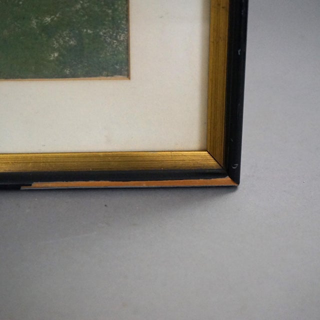 Mid Century Modern Mixed Media Abstract “Bayou” Painting By D. Hoyt, Mid-20th Century, Framed For Sale - Image 10 of 10