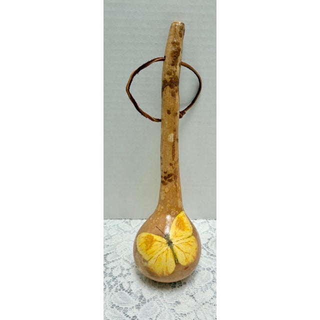 Tan Handcrafted Vintage Gourd Ladle Decorative Spoon For Sale - Image 8 of 10