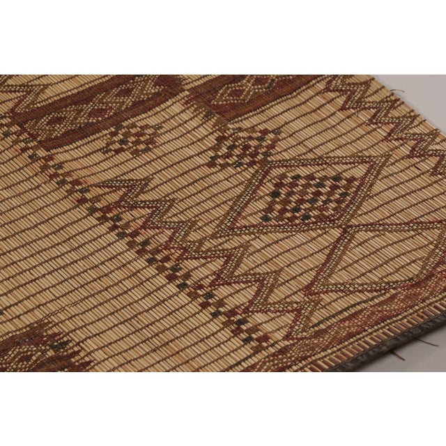 Title: Vintage Tuareg Mat, Beige-Brown Tribal Geometric Patterns - Rug & Kilim For Sale In New York - Image 6 of 10