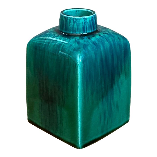 Vintage Drip Glazed Ceramic Vase For Sale