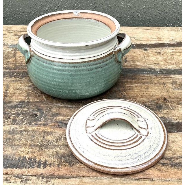 Mid-Century Modern Vintage Original Studio Pottery Lidded Bowl For Sale - Image 3 of 12