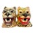 Pair of Vintage Hand Painted Folk Art Tiger and Cheetah Masks For Sale