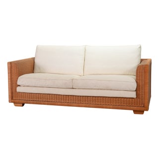 Italian Gasparucci Reed White Lounge Greenhouse Sofa. Italy, 1980s For Sale