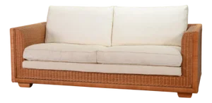 Italian Gasparucci Reed White Lounge Greenhouse Sofa. Italy, 1980s
