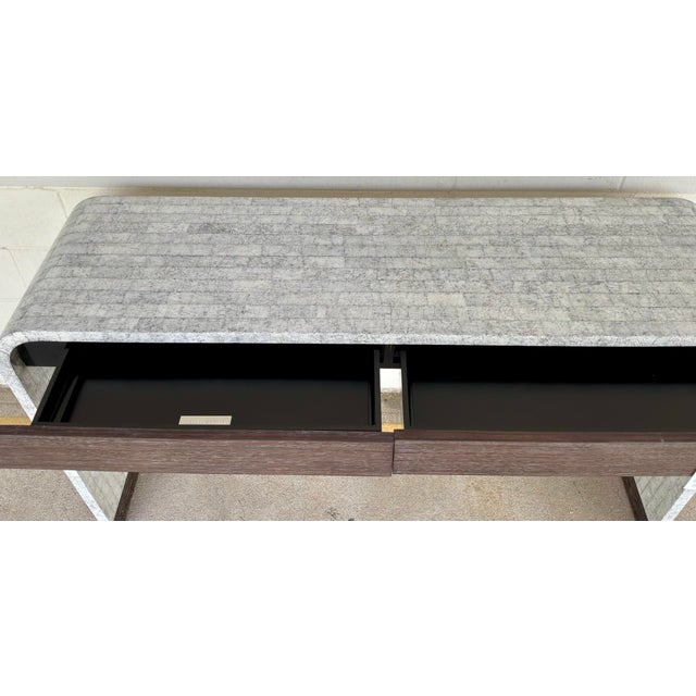 2020s Jonathan Charles Modern Eggshell Gaia Console Table For Sale - Image 5 of 8