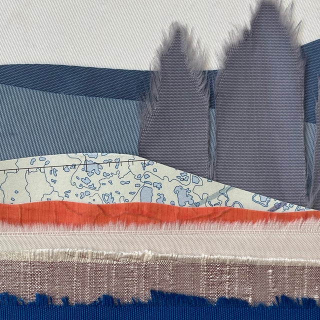 Textile Contemporary Semi-Abstract​ Mixed Media Nautical Sailcloth Landscape​ - By JJ-Hogan | the Power of Presence, Framed For Sale - Image 7 of 9