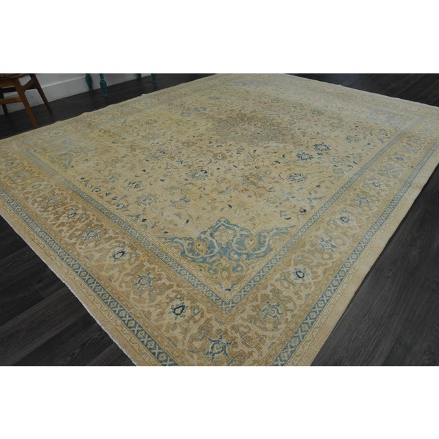 1970s 1970s Vintage Persian Handmade Wool Cotton Orange Area Rug For Sale - Image 5 of 11