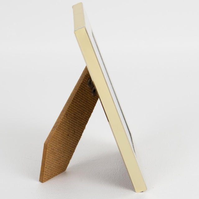 Metal Umberto Mascagni White and Gilt Aluminum Picture Frame, Italy 1970s For Sale - Image 7 of 10