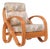 1990s Modernist 3-Strand 3/4 Pretzel "Kauai" Rattan Lounge Chair For Sale