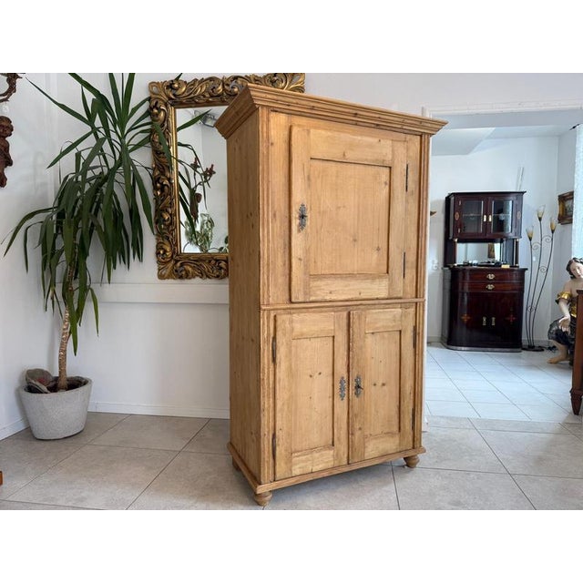 Wood Vintage Farm Wood Bread Cupboard For Sale - Image 7 of 13