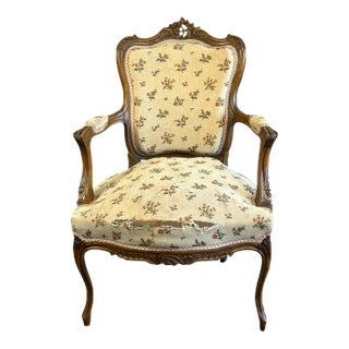 Late 19th Century Walnut Louis XV Armchair Frame For Sale