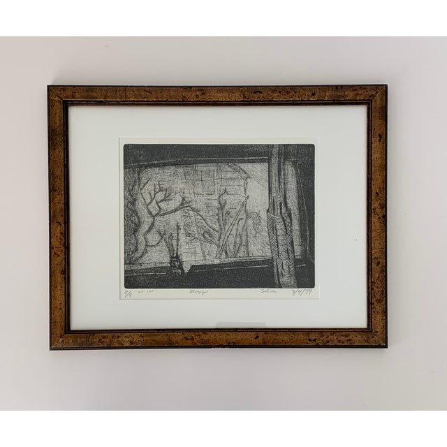 1974 Original Artist Proof Etching, titled “Stovepipe”, by Canadian Artist, Arnold Shives A compelling abstract work with...