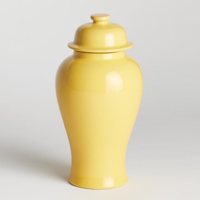 In an unexpected mini size for traditional ginger jars, this is a modern take on a classic. The cheerful yellow high gloss...