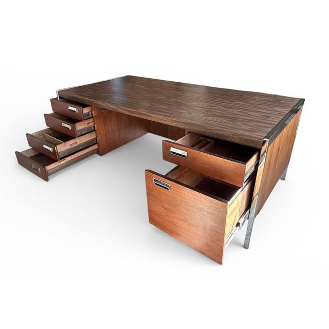 Own a definitive piece of Mid-Century Modern office history with this substantial North Carolina Series 900 executive desk...