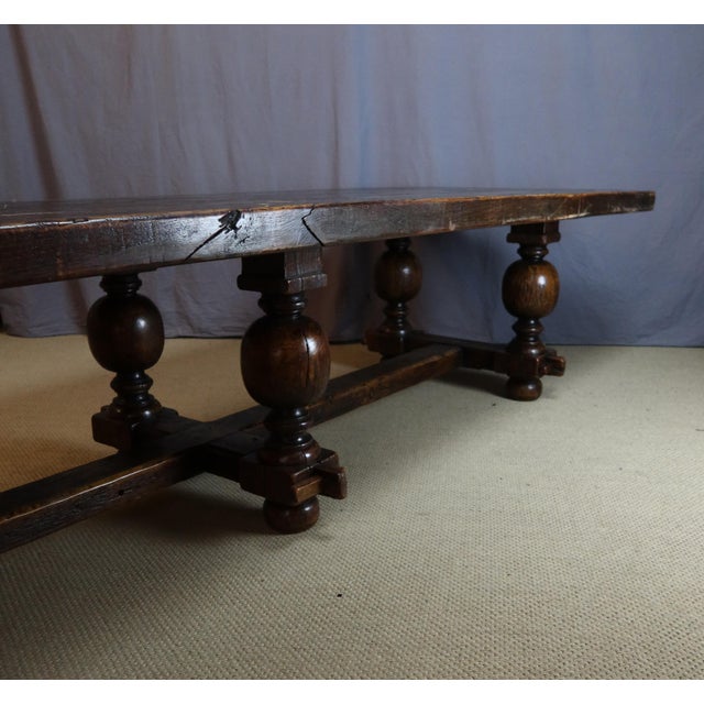 Wood Oak Dining Table, 1930s For Sale - Image 7 of 12