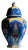 Handmade Ceramic Hexagonal Lidded Jar (30cm) Royal Blue & Yellow Palace Design – 6-Sided “Temple Jar” Vase For Sale